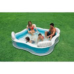 Load image into Gallery viewer, 90" X 90" X 26" BLUE INFL 2 RING FAM POOL W/SEATS