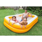 Load image into Gallery viewer, 90" X 58" X 18" ORANGE INFLAT 2 RING FAMILY POOL