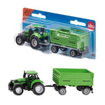 Load image into Gallery viewer, SIKU 1:87 DEUTZ-FAHR WITH FORTUNA 4 WHEEL TRAILER