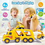 Load image into Gallery viewer, TRANSPORT TRUCK W/ 4 CONSTRUCTION VEHICLES