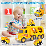 Load image into Gallery viewer, TRANSPORT TRUCK W/ 4 CONSTRUCTION VEHICLES