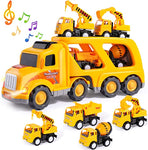 Load image into Gallery viewer, TRANSPORT TRUCK W/ 4 CONSTRUCTION VEHICLES