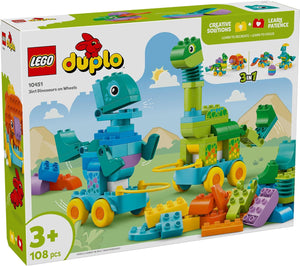 LEGO DUPLO Town 3in1 Dinosaurs on Wheels 10451 Learn-Through-Play Toddler Toy