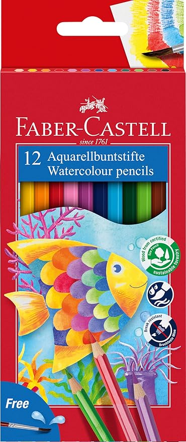 Faber Castell Water Soluble Colouting Pencils 12X