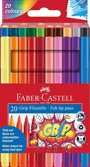 Faber Castell Grip Fibre Tip Colour Markers 20