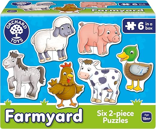 ORCHARD TOYS FARMYARD 6 x 2 PIECE PUZZLES 18202