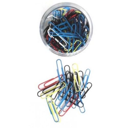 TUB 500 LARGE ASST COLOUR PAPER CLIPS