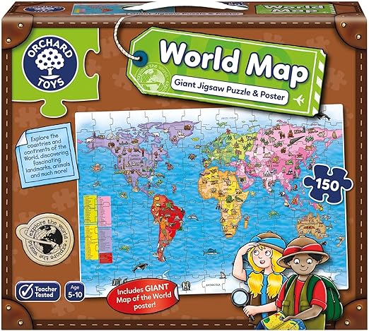 ORCHARD TOYS WORLD MAP PUZZLE AND POSTER 280