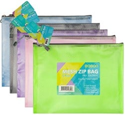 EVA A4 MESH BAG PASTEL 5 PACK