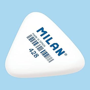 MILAN TRIANGULAR FLEXIBLE RUBBER ERASERS WHITE COL