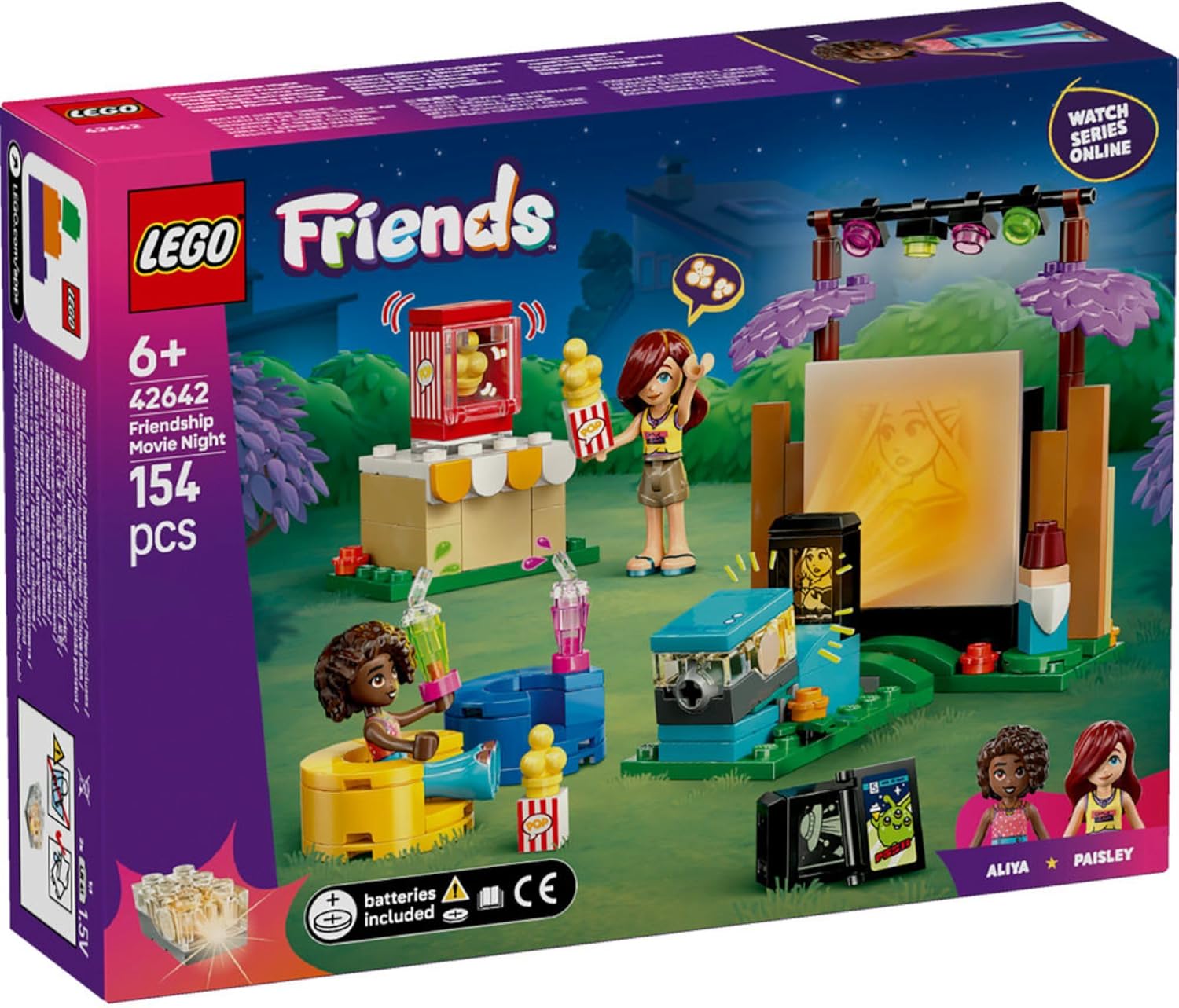 LEGO Friends Friendship Movie Night 42642 Pretend-Play Toy Building Kit, Imaginative Role-Play Set