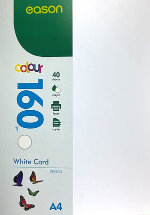 EASON A4 160GSM PK 40 WHITE CARD