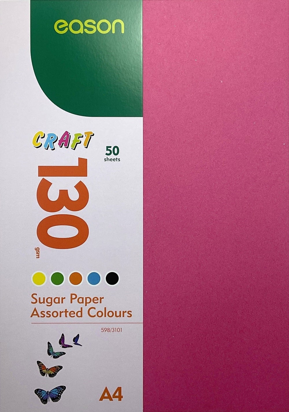 EASON A4 PK 50 ASST SUGAR PAPER