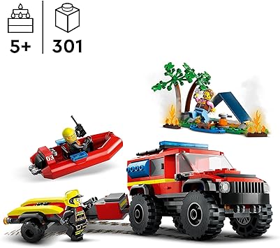 4x4 Fire Truck with Rescue Boat  60412