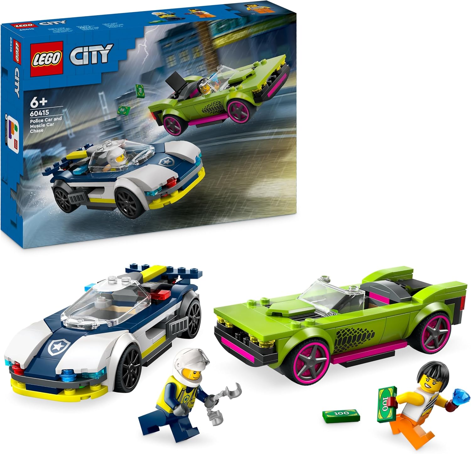 Lego City Police Car and Muscle Car Chase 60415