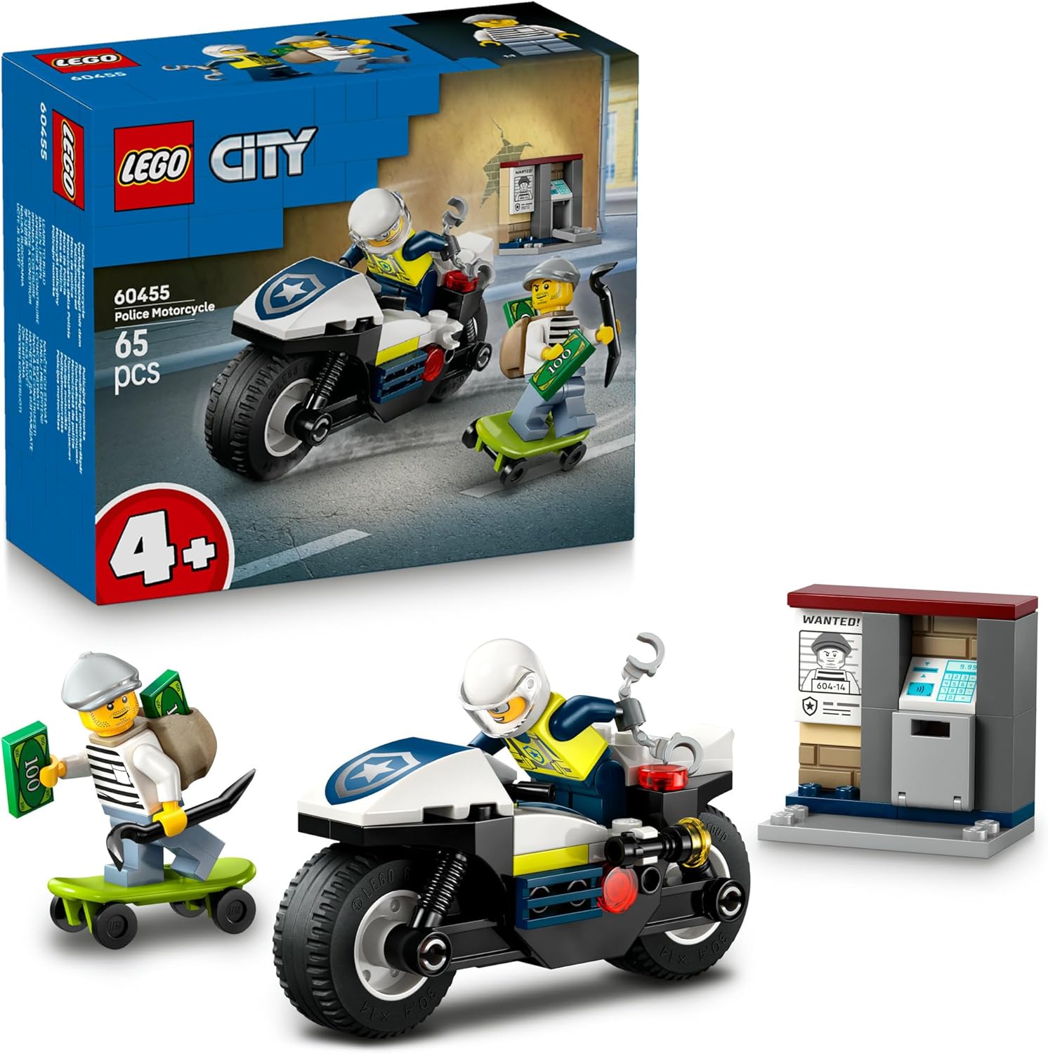 LEGO® City Police Motorcycle Chase 60455 Toy Motorbike Building Set