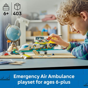 LEGO City Emergency Air Ambulance Plane 60465, Snow Scooter and Toy Airplane Building Set