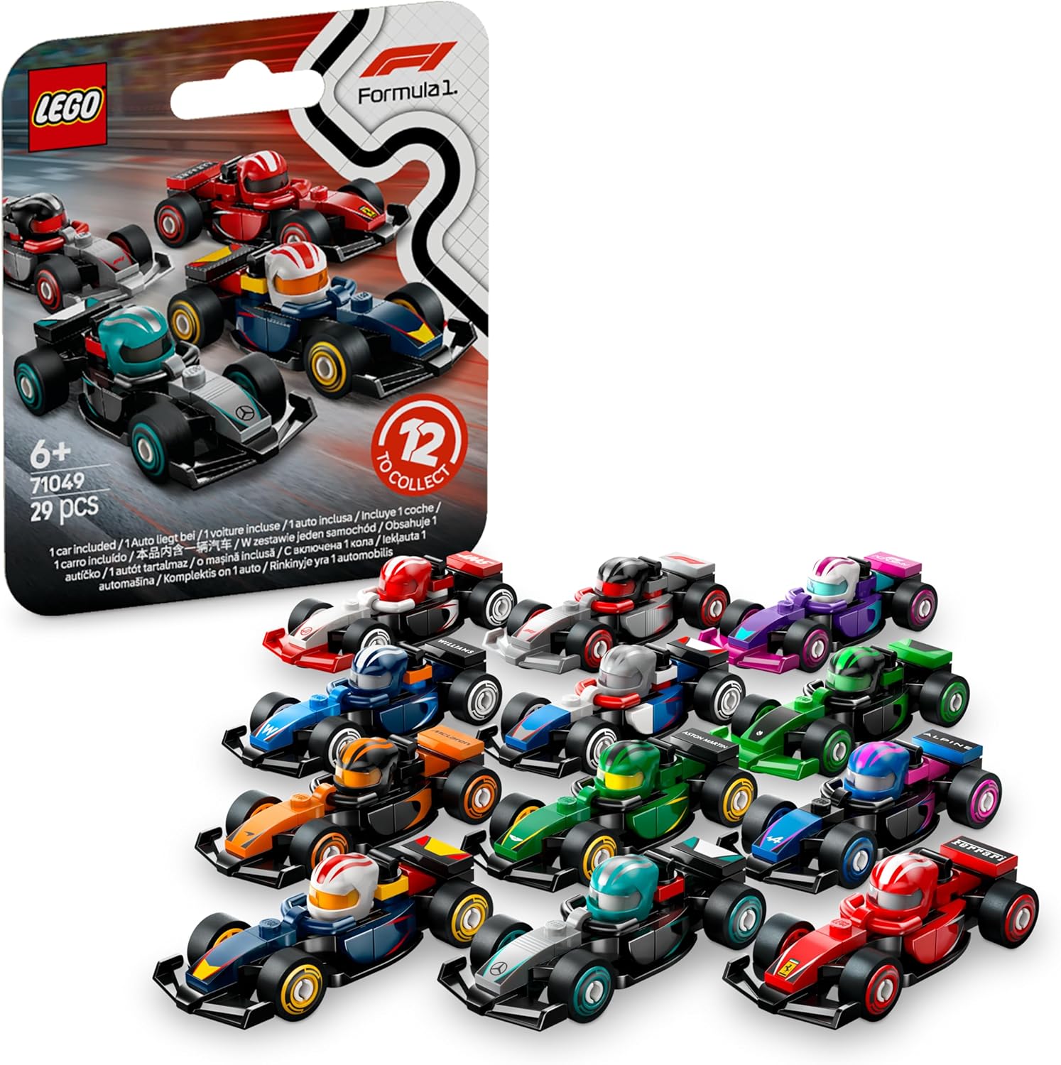 LEGO F1 Collectible Race Cars Toys Formula 1 Teams incl. Ferrari, Mercedes, McLaren, Red Bull 71049