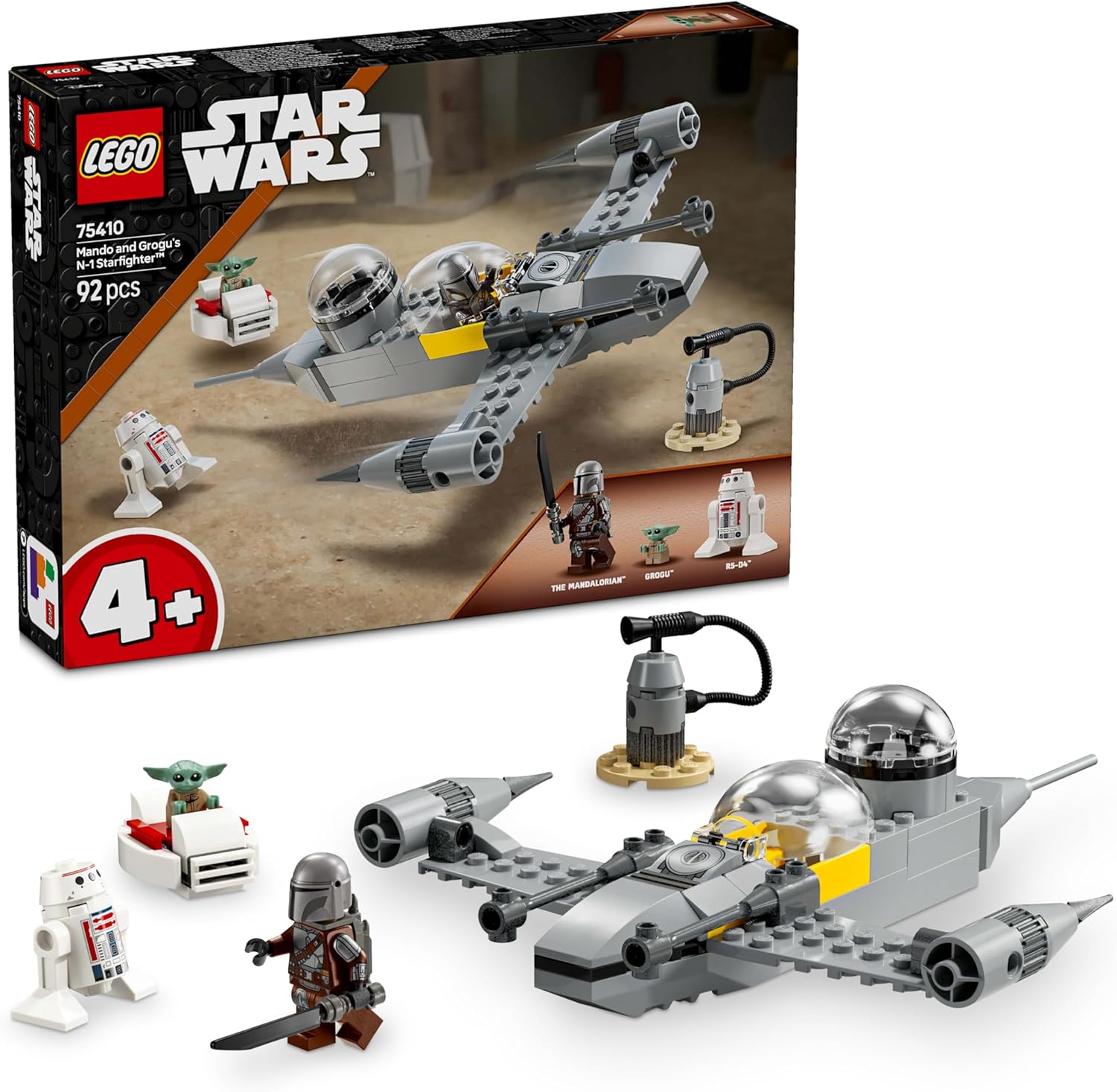 LEGO Star Wars N-1 Mando and Grogu Starfighter 75410 from The Mandalorian and Baby Yoda