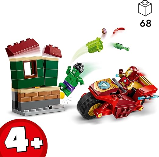 LEGO Marvel Iron Man with Bike and The Hulk