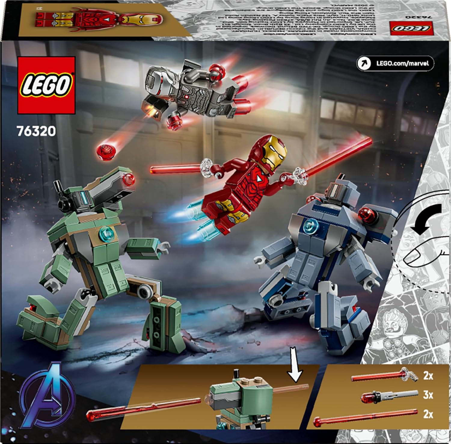 LEGO Marvel Iron Man & War Machine vs. Hammer Drones 76320