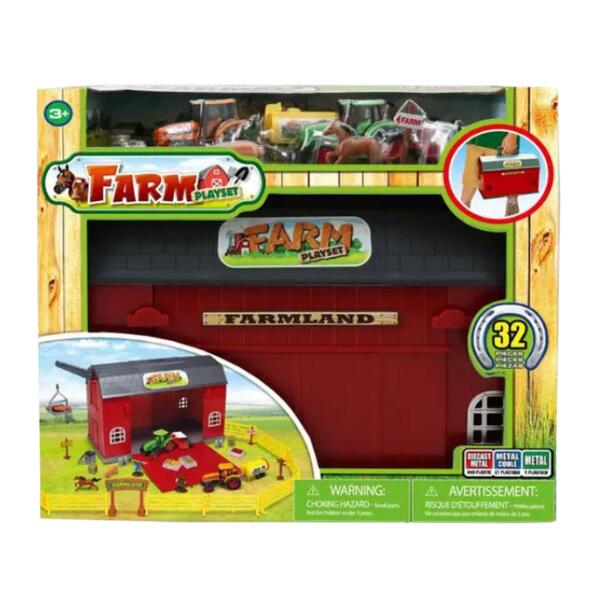 "EXPRESS WHEELS" 32pc BARN CARRY CASE FARM PLAYSET