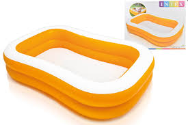 90" X 58" X 18" ORANGE INFLAT 2 RING FAMILY POOL