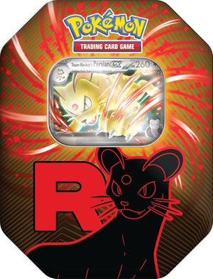 Pokémon TCG: Team Rocket Tin – Nidoking, Persian, Mewtwo ex  (Tin chosen at Random)