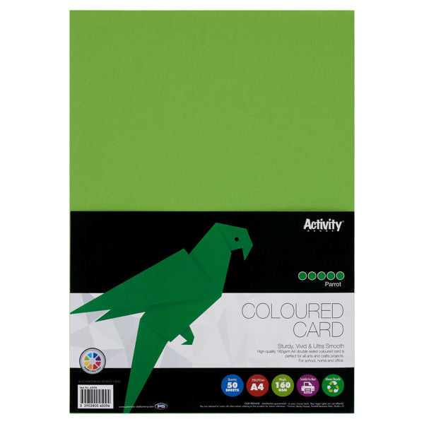 Premier Activity A4 160gsm Card 50 Sheets - Parrot