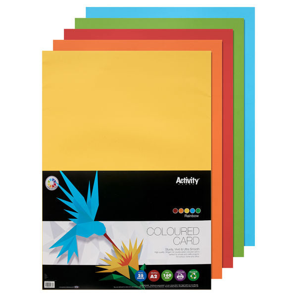 Premier Activity A2 160gsm Card 25 Sheets - Rainbo