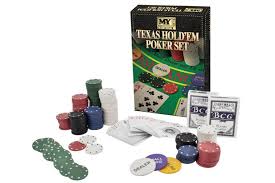 TEXAS HOLD EM POKER SET IN COLOUR BOX