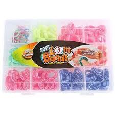 SOFT LOOM BANDS W/180 FABRIC LOOMS & 15 CLIPS