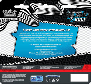 Pokémon TCG: Scarlet & Violet Black Bolt Tech Sticker Collection, Reuniclus, 1 Foil Promo Card & 3 B