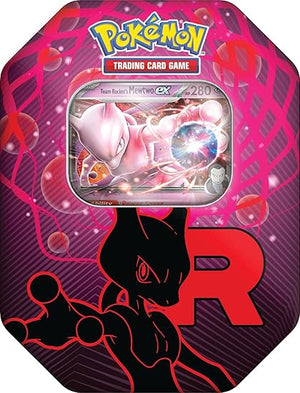 Pokémon TCG: Team Rocket Tin – Nidoking, Persian, Mewtwo ex  (Tin chosen at Random)