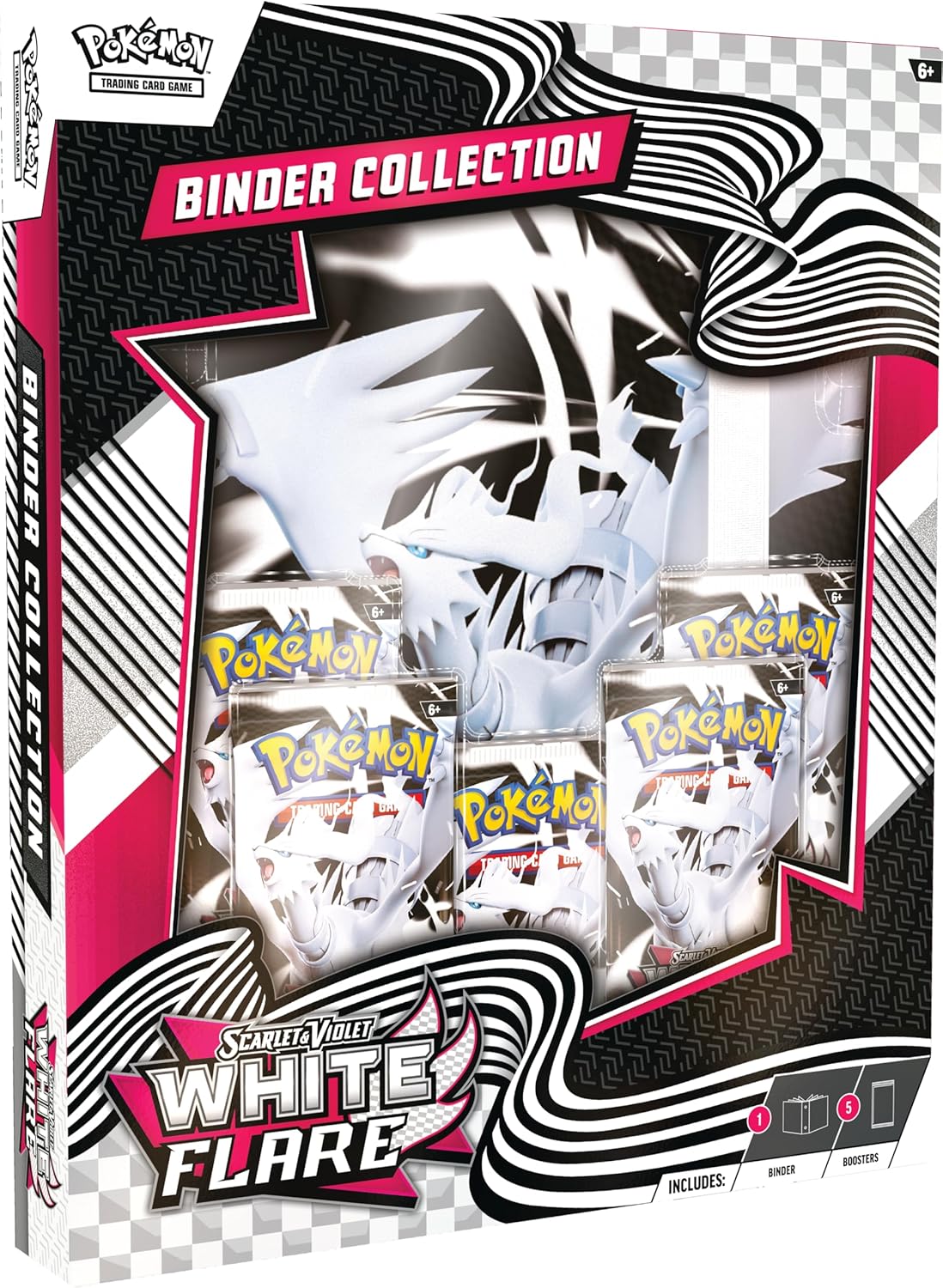Pokémon TCG: Scarlet & Violet—White Flare Binder Collection (Reshiram Binder & 5 Booster Packs)