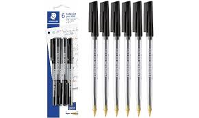 430 stick ballpoint pen medium bcard of 6 black