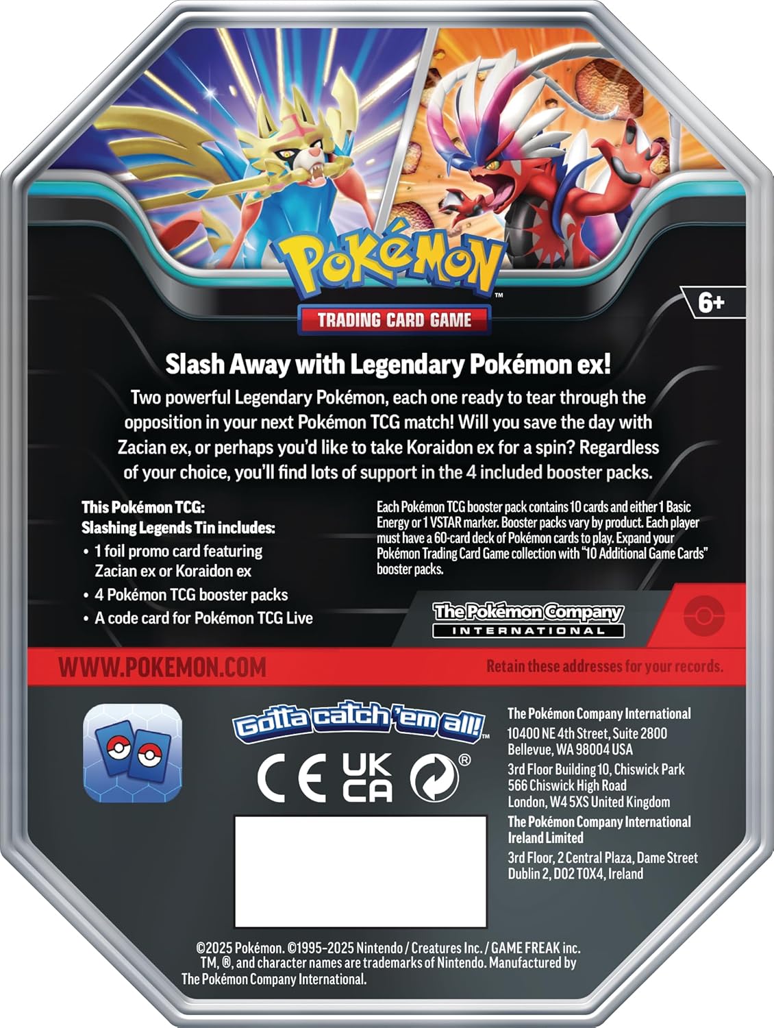 POKEMON TCG: SLASHING LEGENDS EX TIN - ZACIAN
