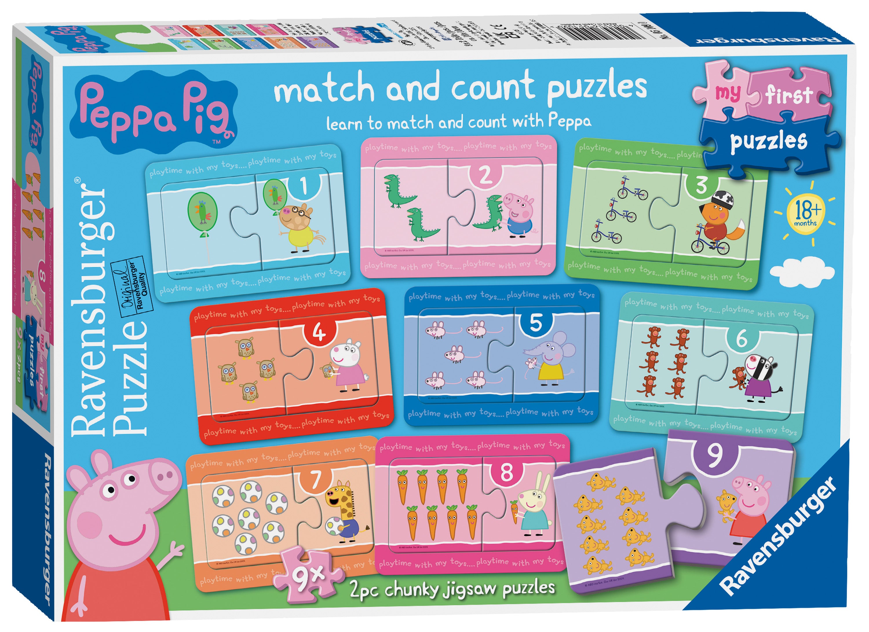 Peppa Pig - 9x2pc Chunky Puzzles