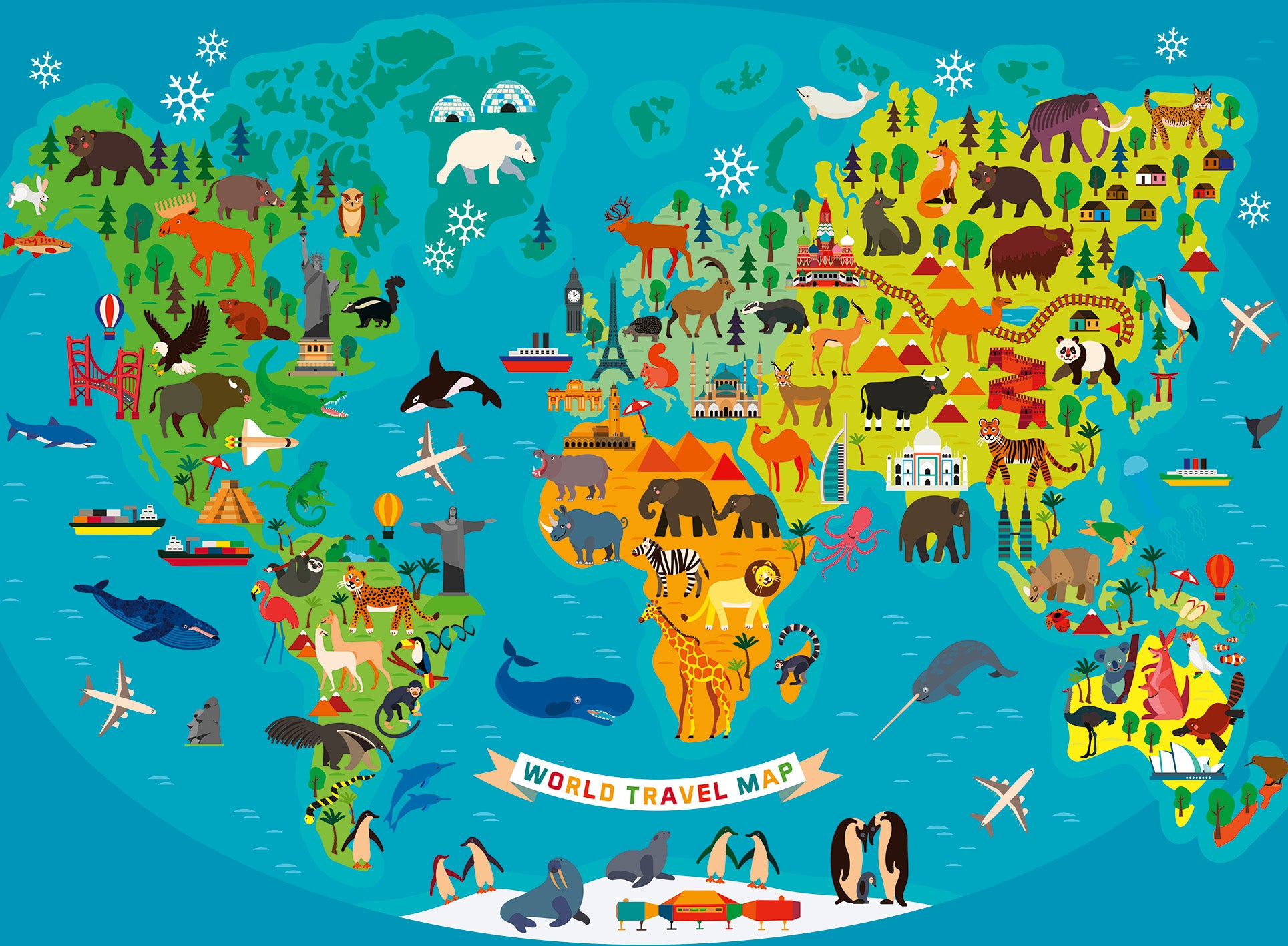 Animal World Map          150p