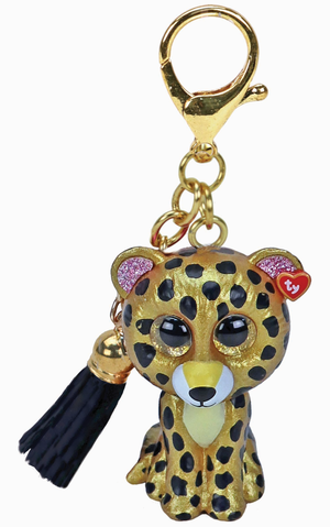 STERLING LEOPARD - MINI BOO - KEY CLIP