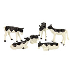 Load image into Gallery viewer, 1:32 6 PK BLACK/WHITE CALVES LYING/STANDING
