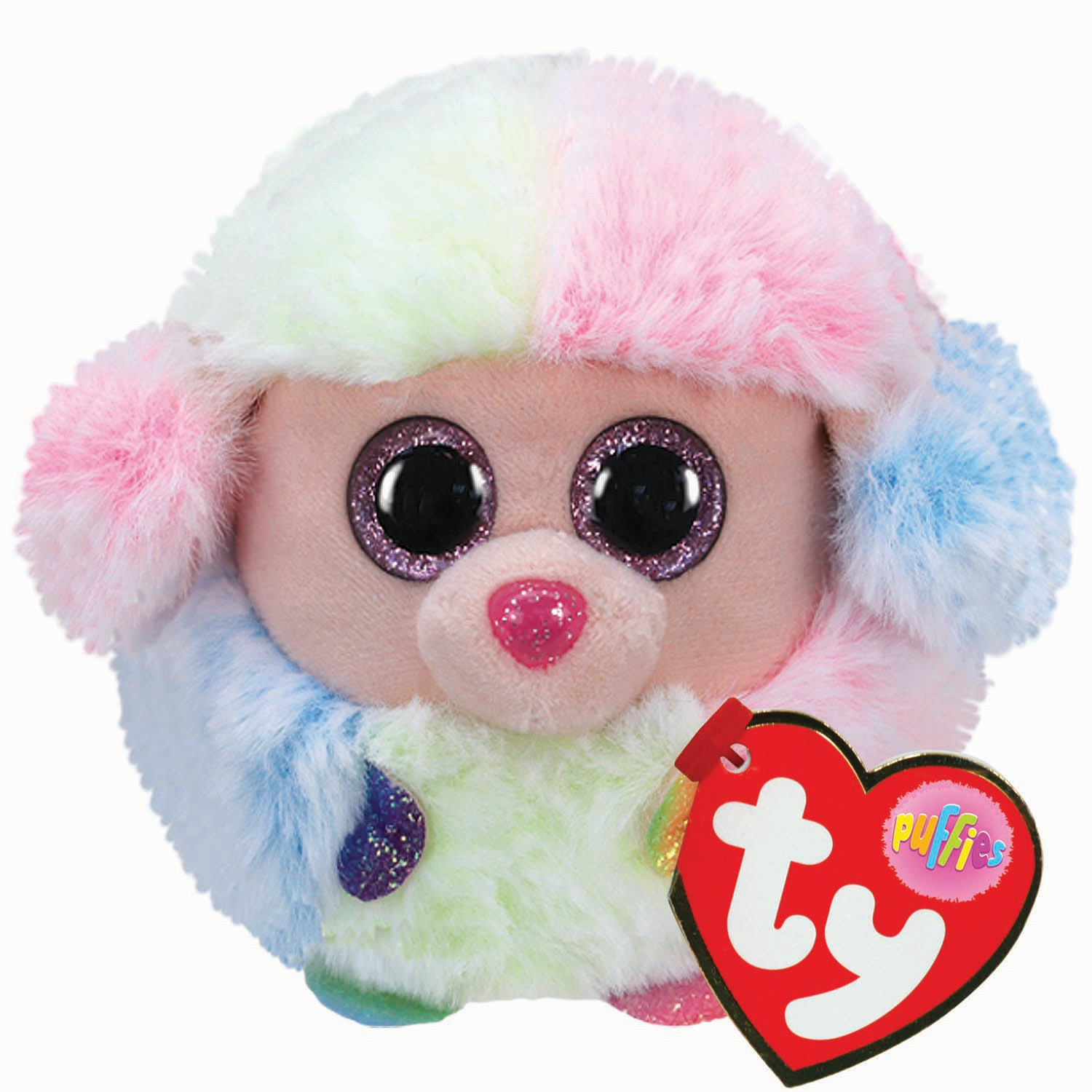 TY Rainbow Poodle Puffies Reg
