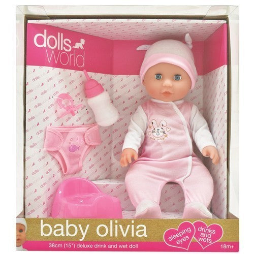 15" BABY OLIVIA - DRINKS & WETS