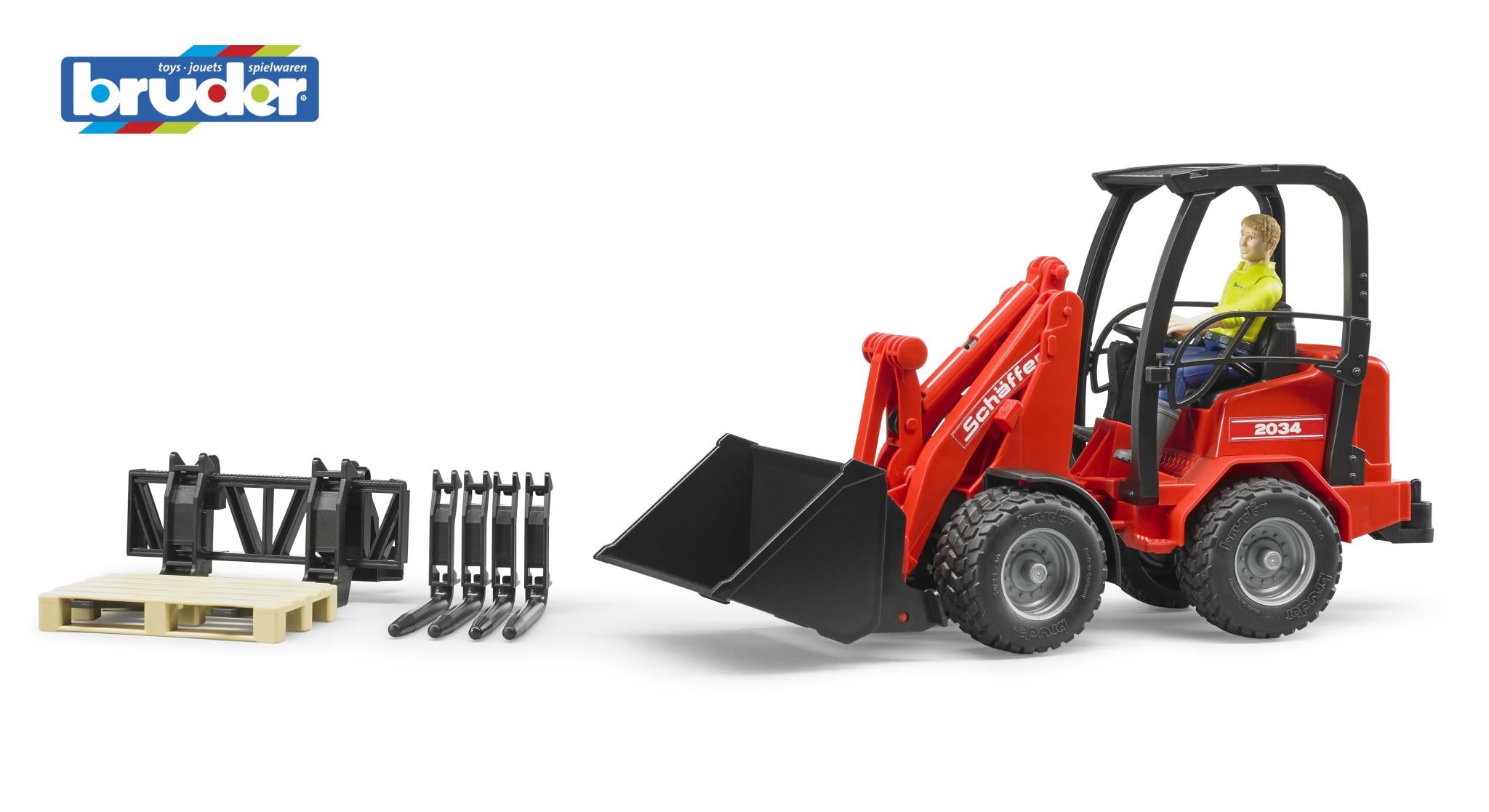 Bruder Compact Loader 2034 With Figure And Access