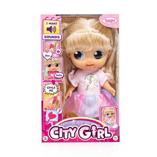 Bayer Lalka City Girl Doll - Pink 31cm