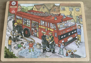 24 Piece Puzzle Tray - Fire Engine