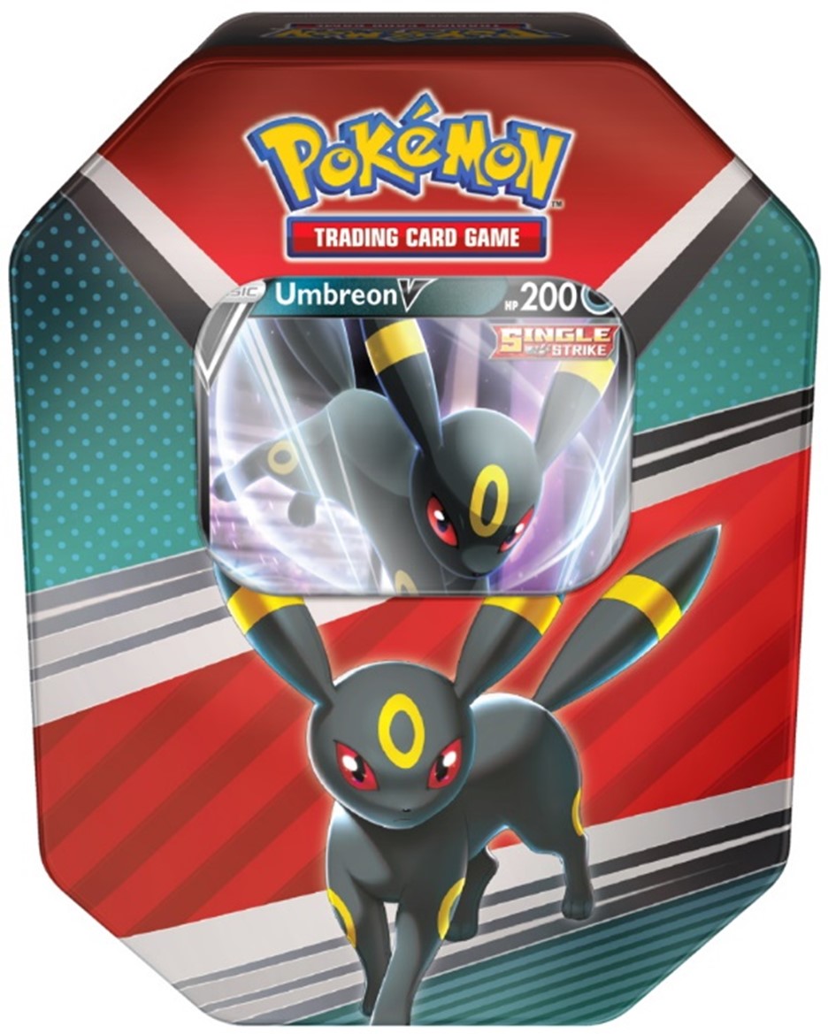 Contents: 1 of 3 foil cards featuring either featuring Espeon V, Umbreon V, or Sylveon V (each sold