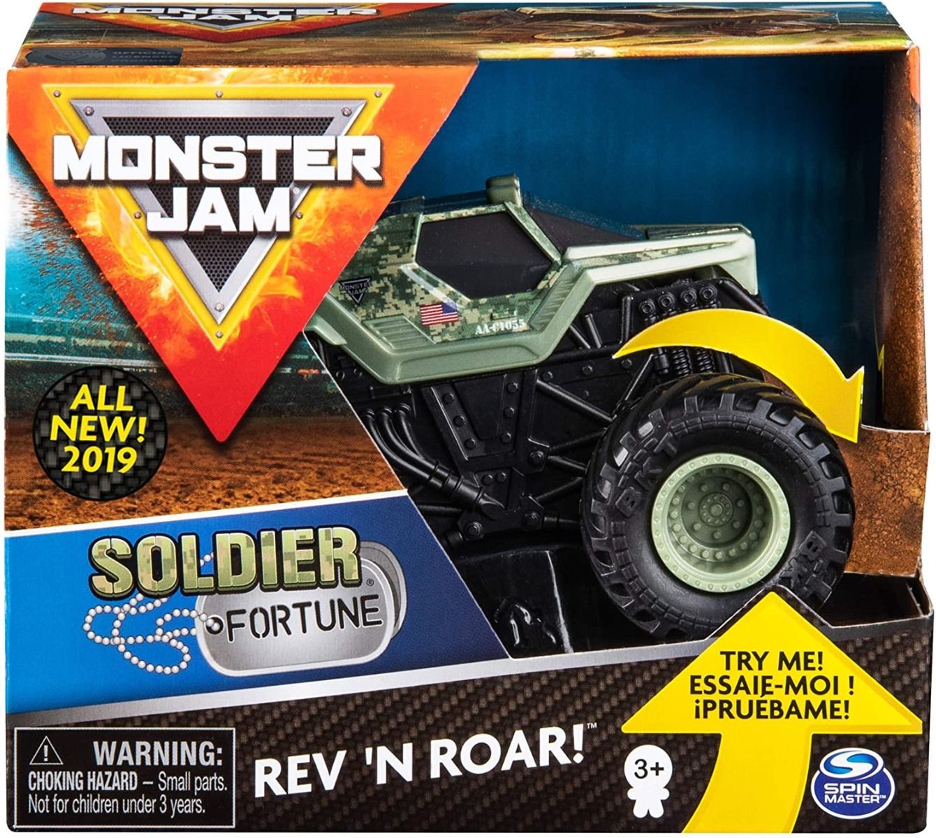 Rev 'em up and watch 'em ROAR! Introducing the all-new, Rev 'N Roar 1:43 scale, authentic Monster Ja