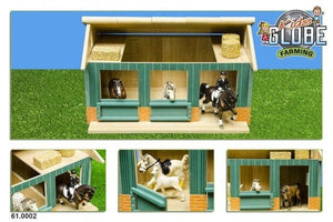 * 124 WOODEN HORSE STABLE WITH 2 BOXES & WORKSHOP