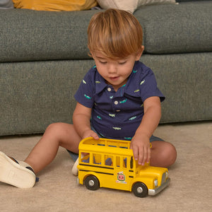Picture your little ones singing along to Wheels on the Bus, while playing with a bright yellow Scho